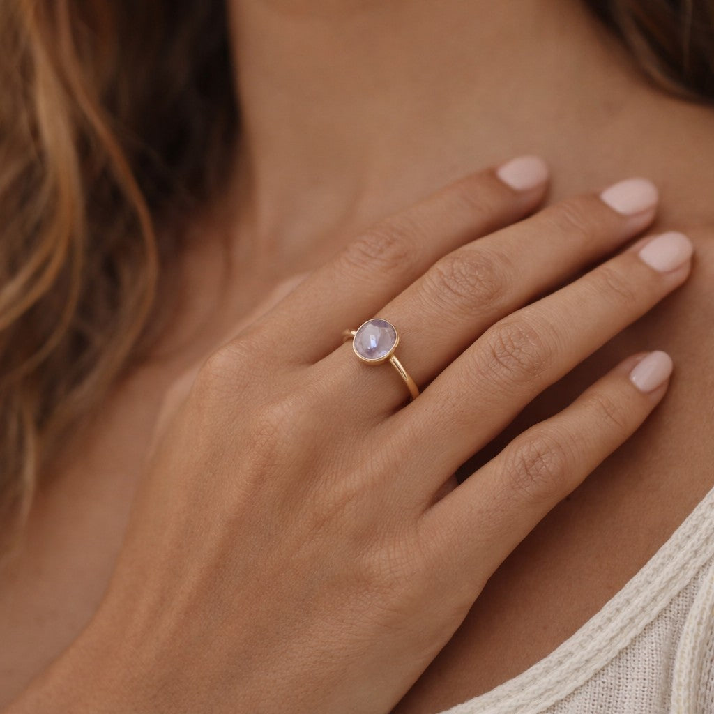 SILVER RING WITH TANZANITE