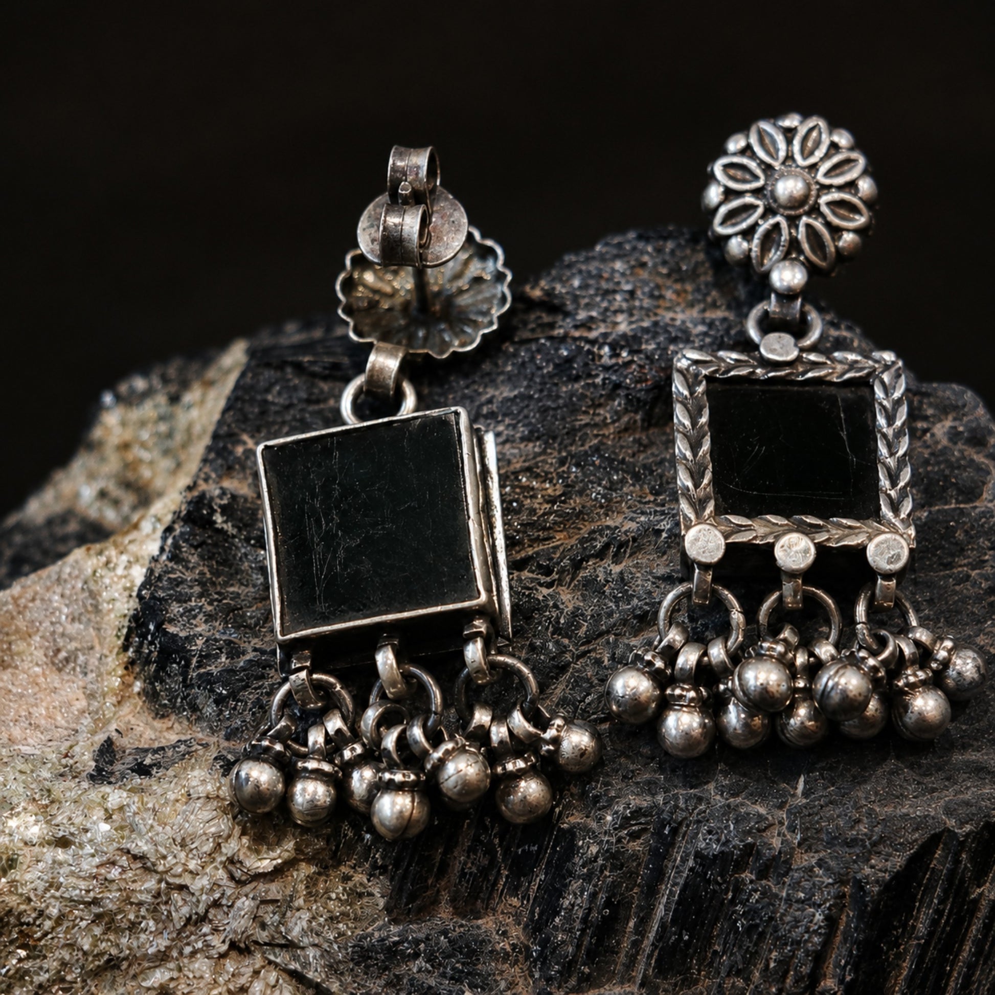 Black Dahlia Earrings