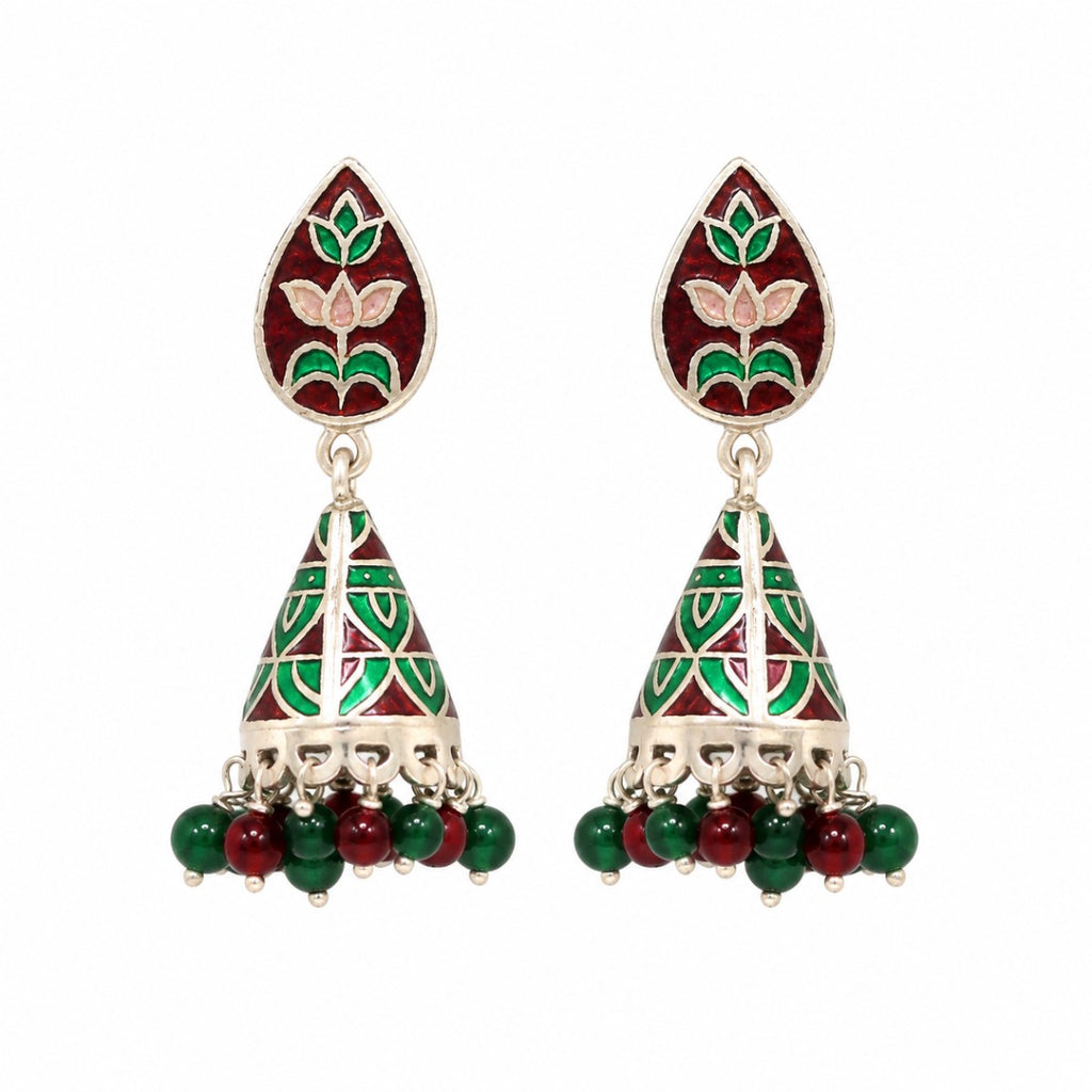 Gulnaar Meenakari Jhumkas