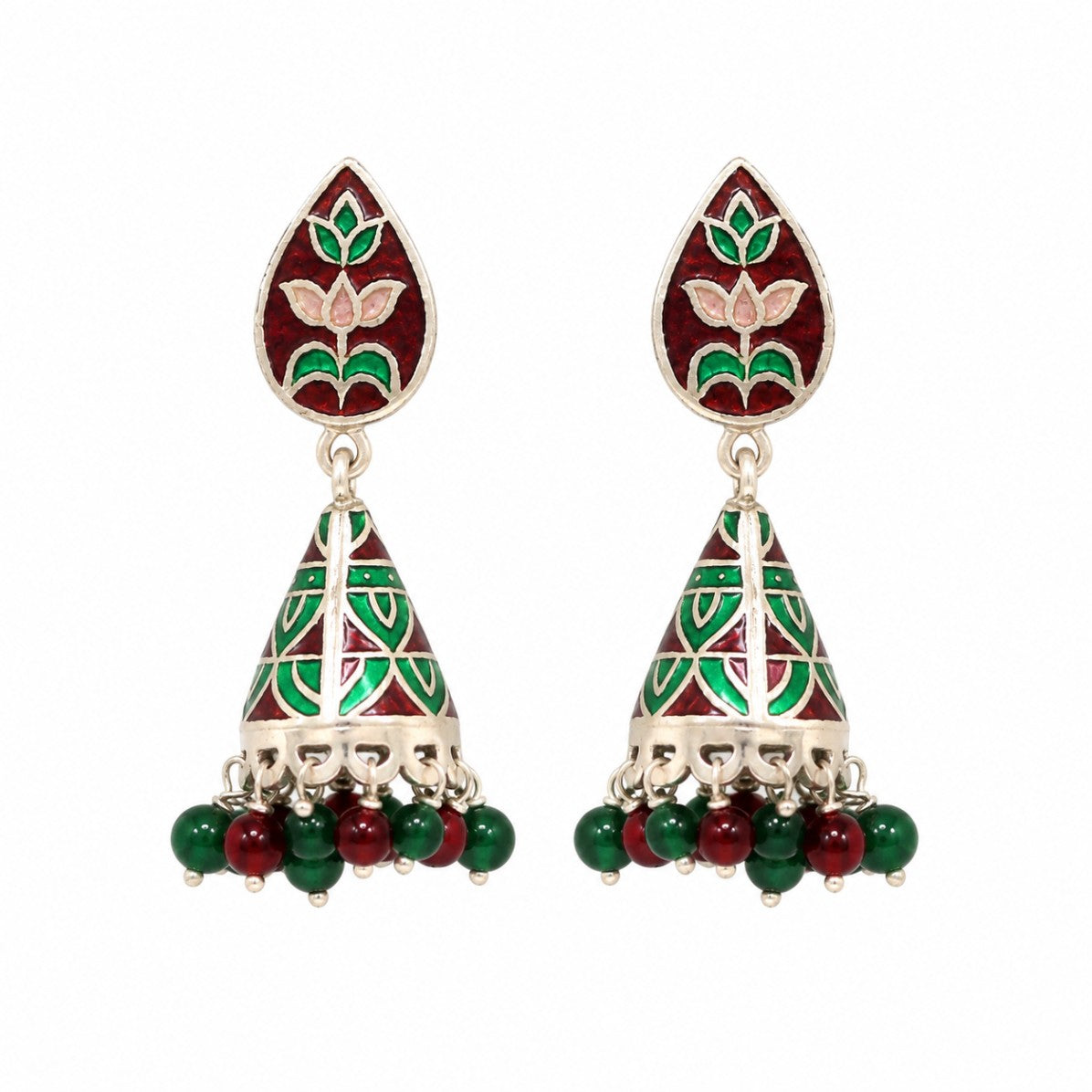 Gulnaar Meenakari Jhumkas