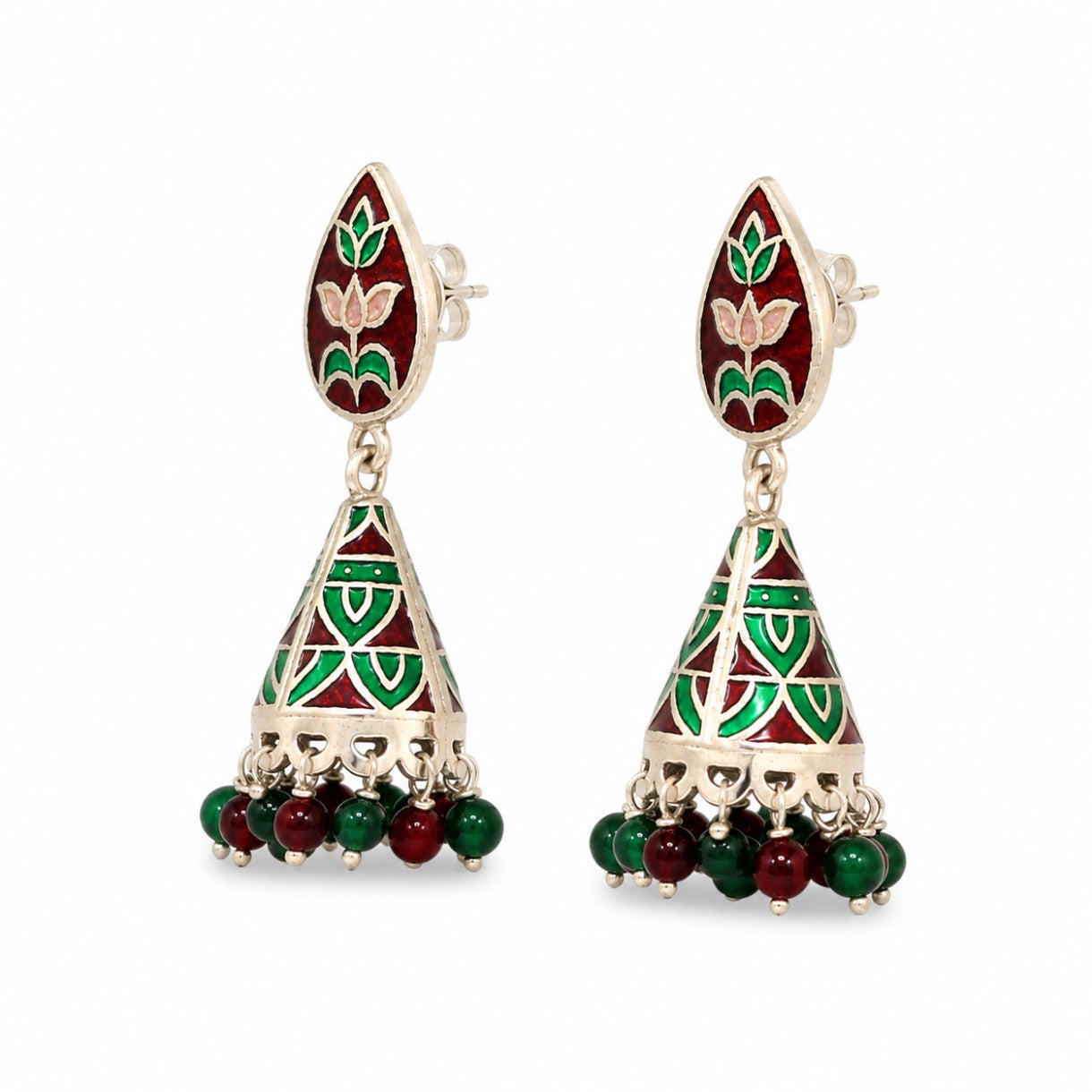 Gulnaar Meenakari Jhumkas
