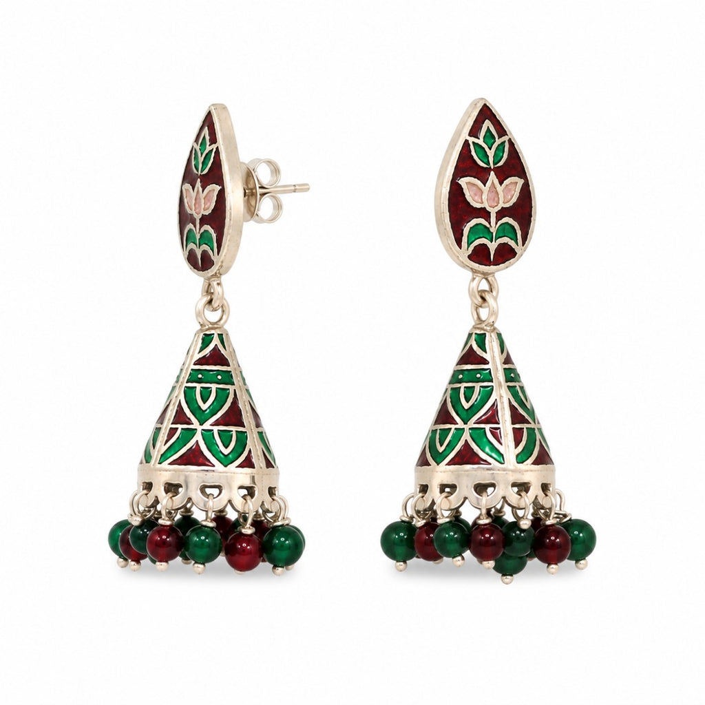 Gulnaar Meenakari Jhumkas
