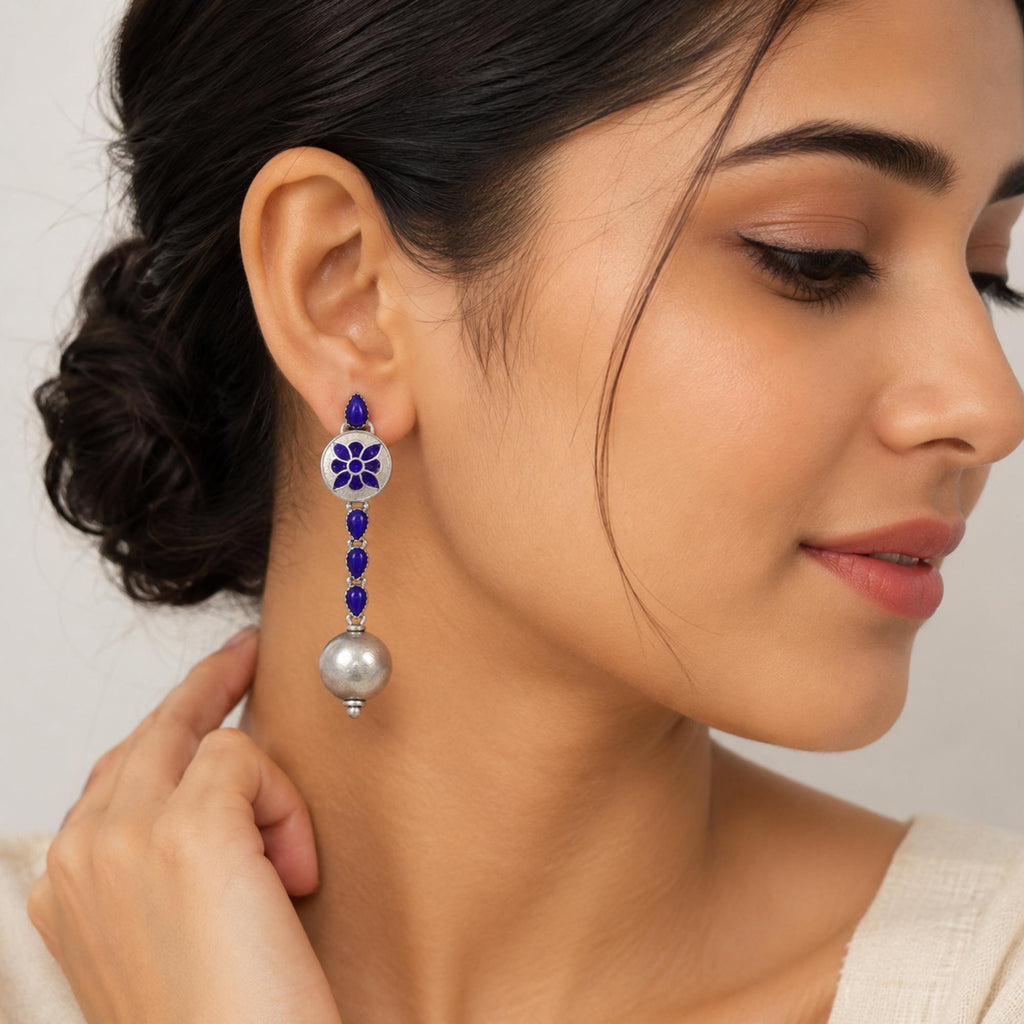 Blue Lotus Earrings