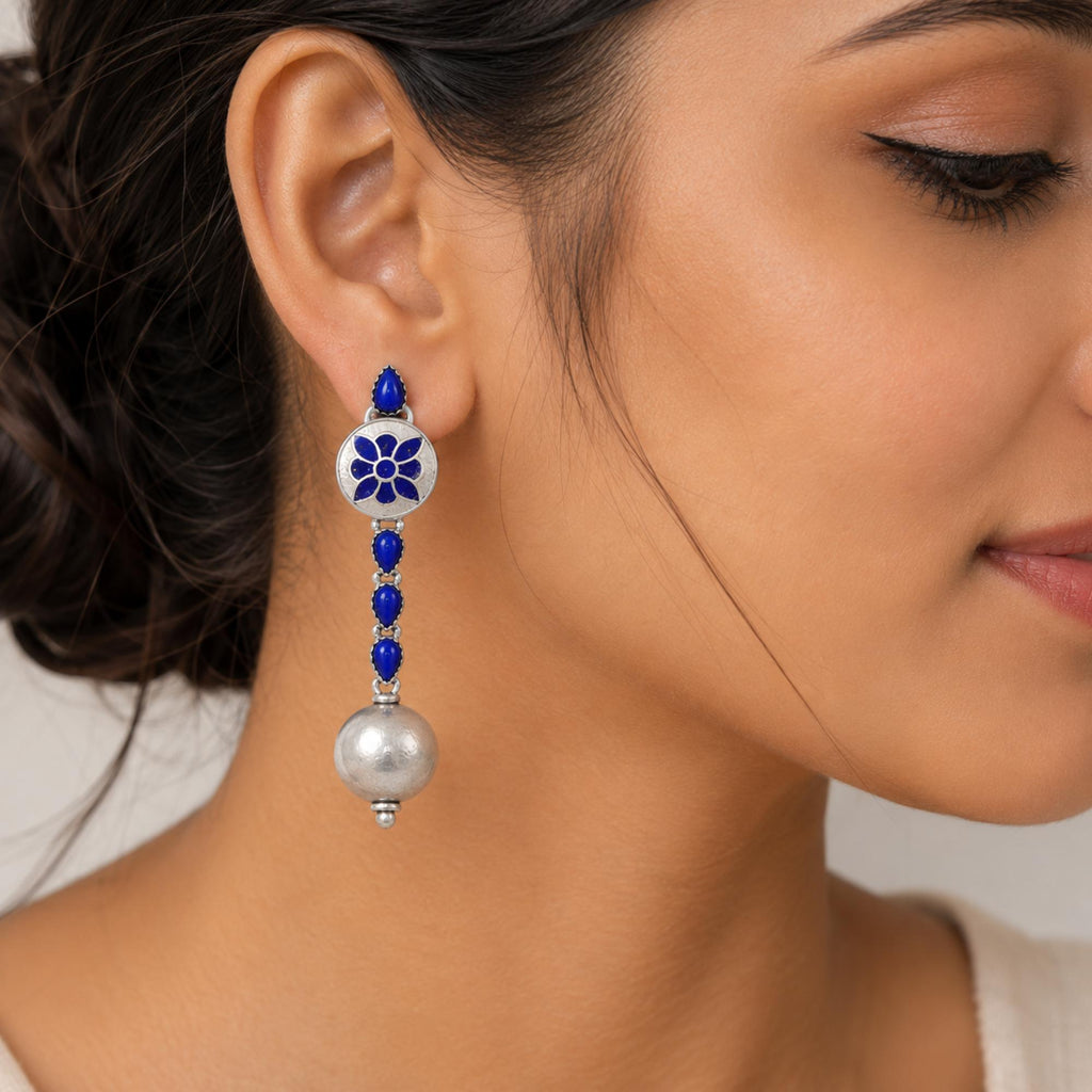 Blue Lotus Earrings