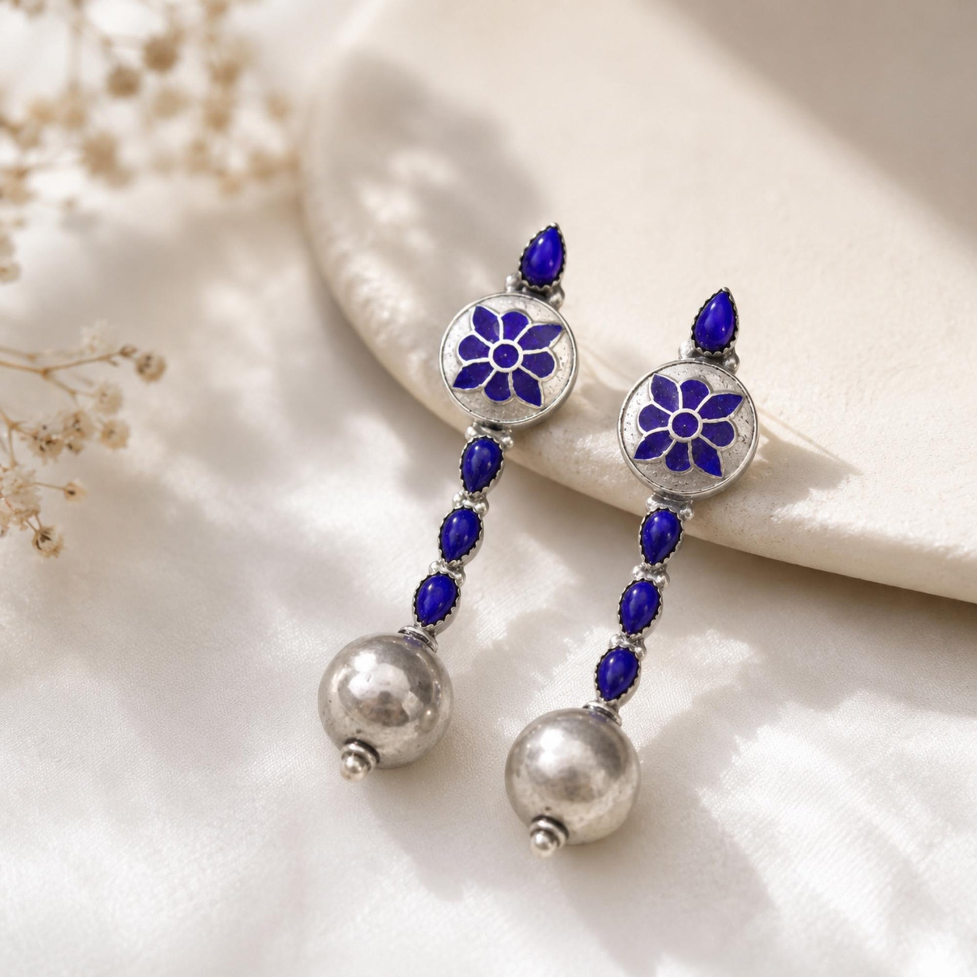 Blue Lotus Earrings