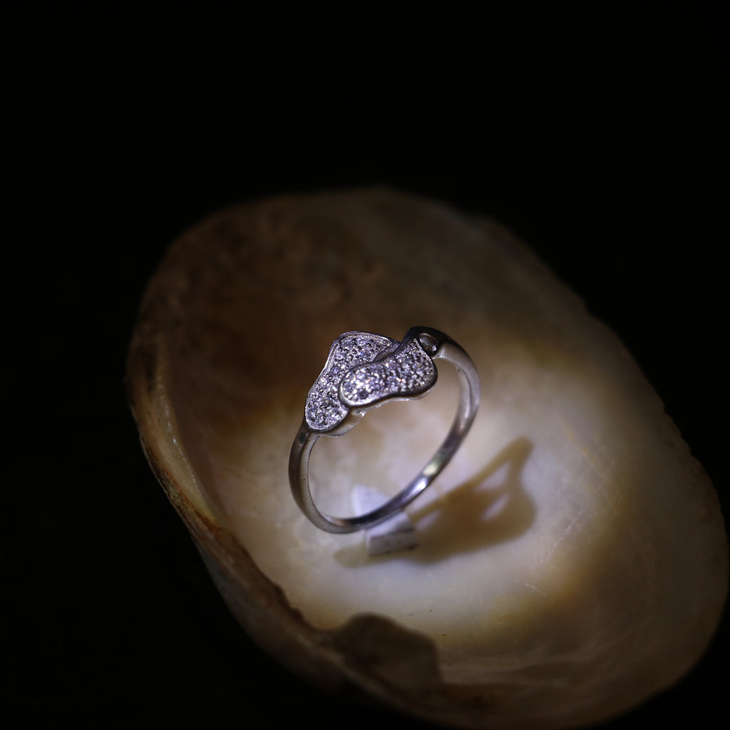 SILVER RING WITH CLUSTERED ZIRCONS