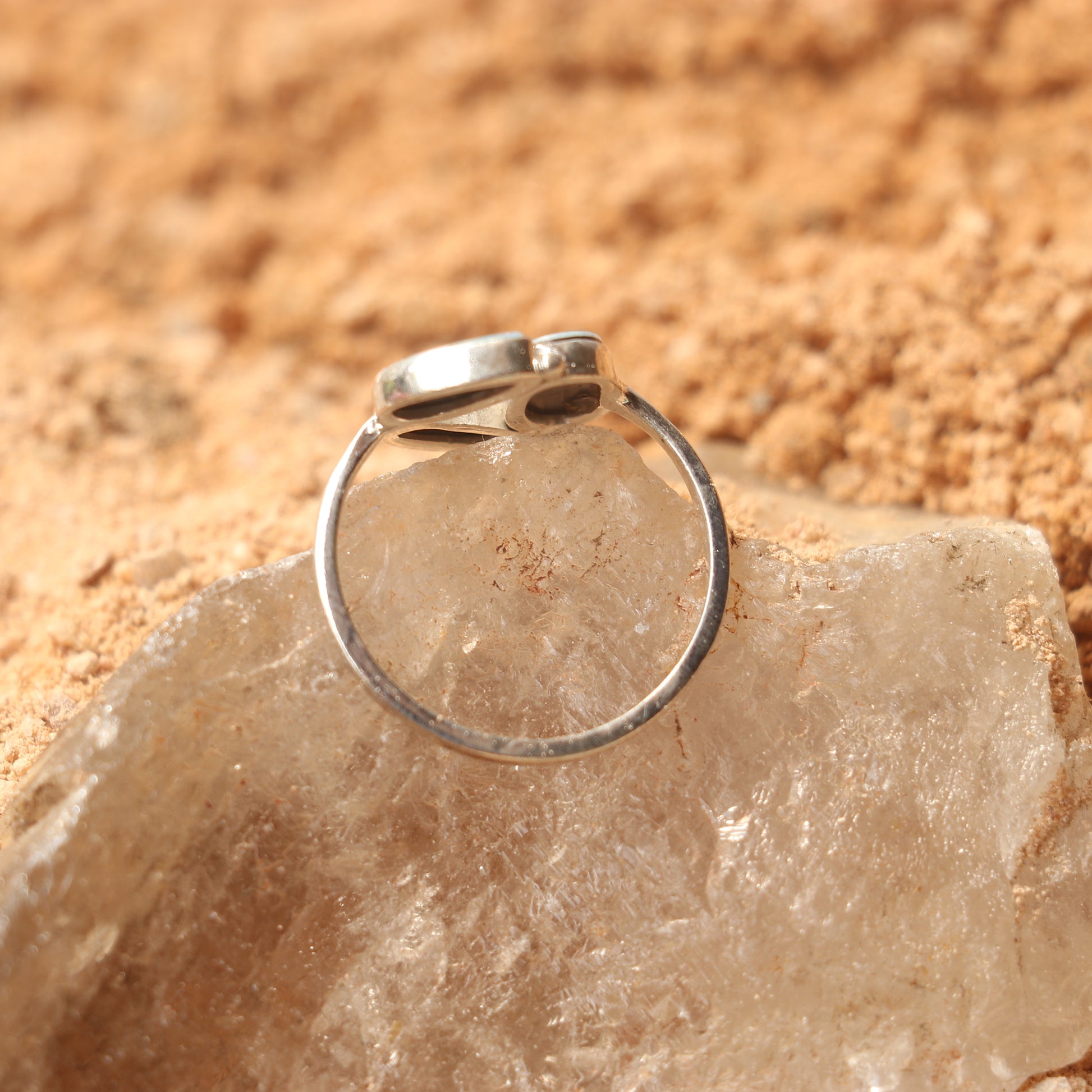 SILVER RING WITH AUSTRALIAN BLUE OPAL