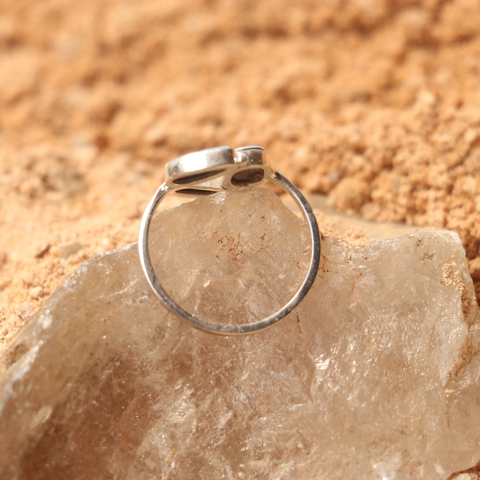 SILVER RING WITH AUSTRALIAN BLUE OPAL