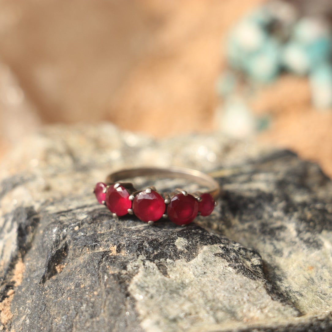 SILVER RING WITH RUBIES