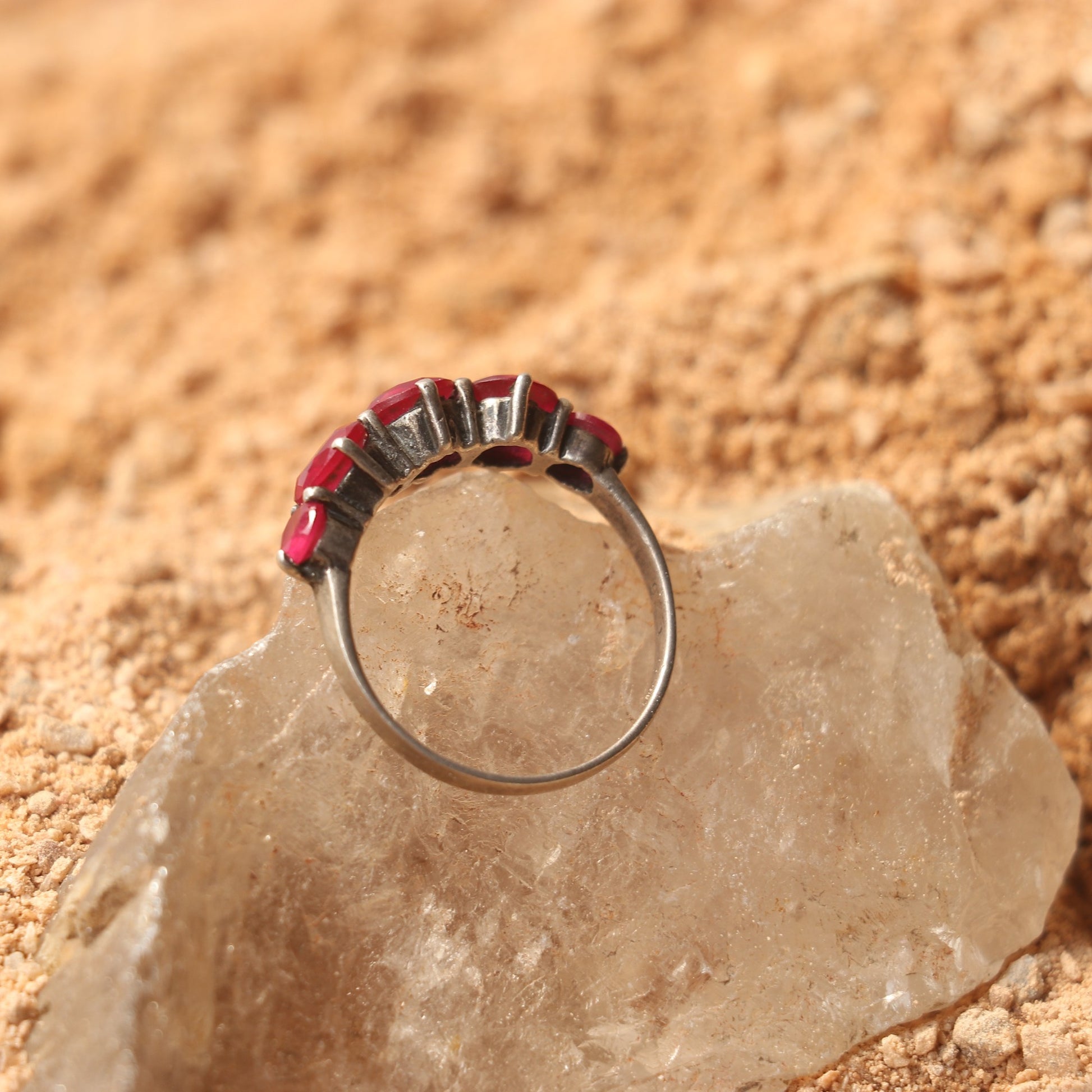 Silver Ring With Rubies