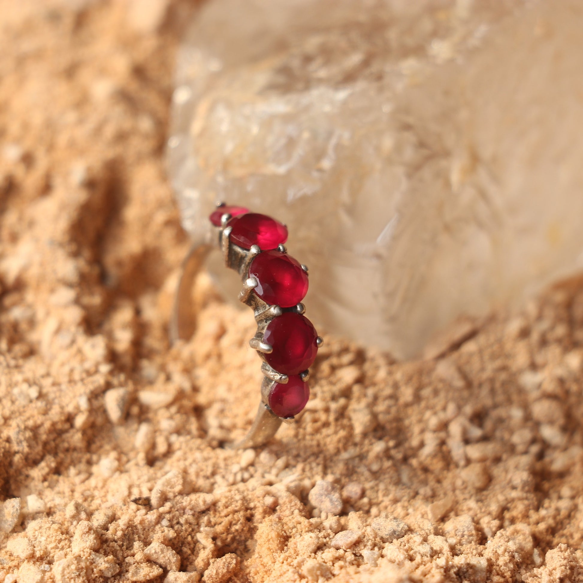 Silver Ring With Rubies