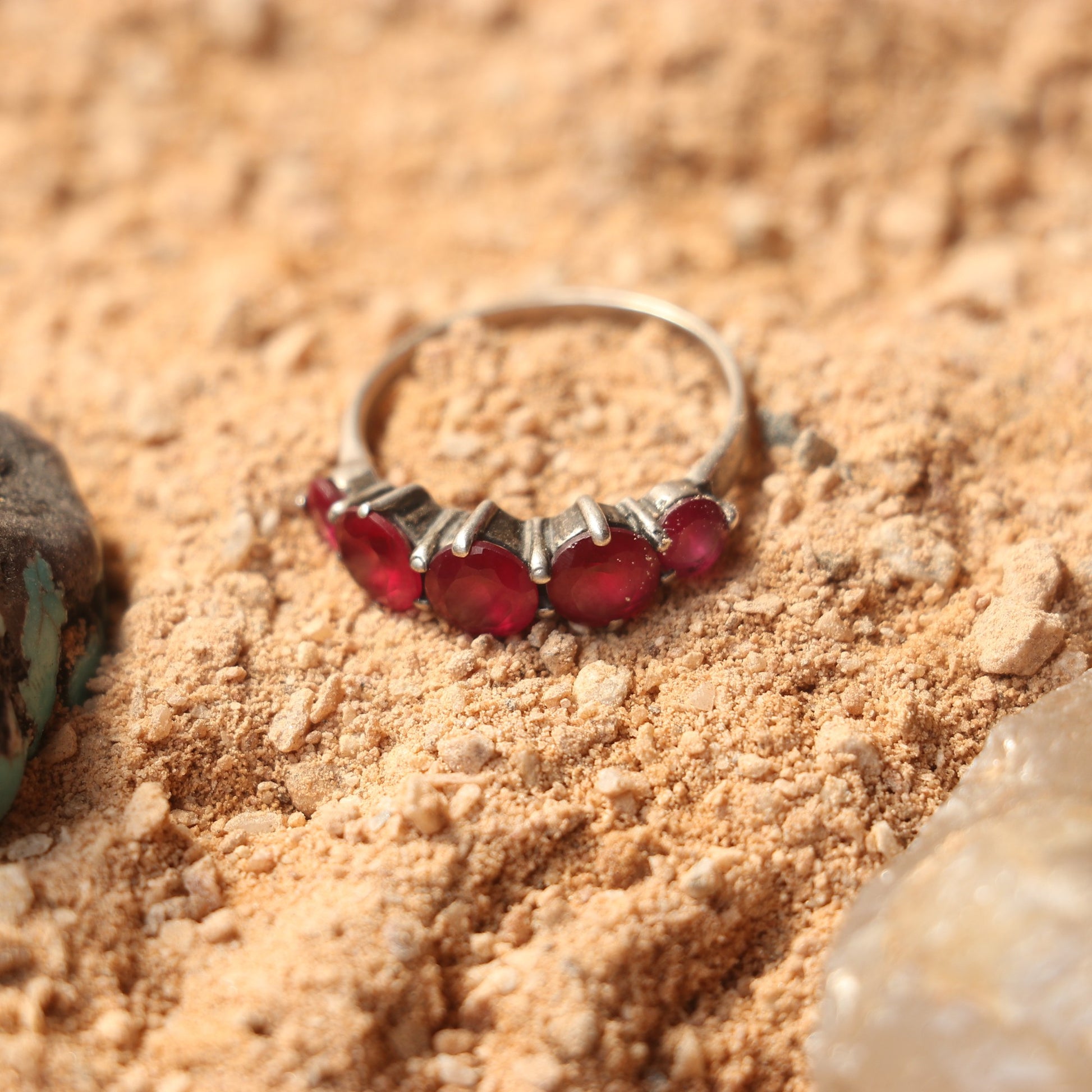 Silver Ring With Rubies