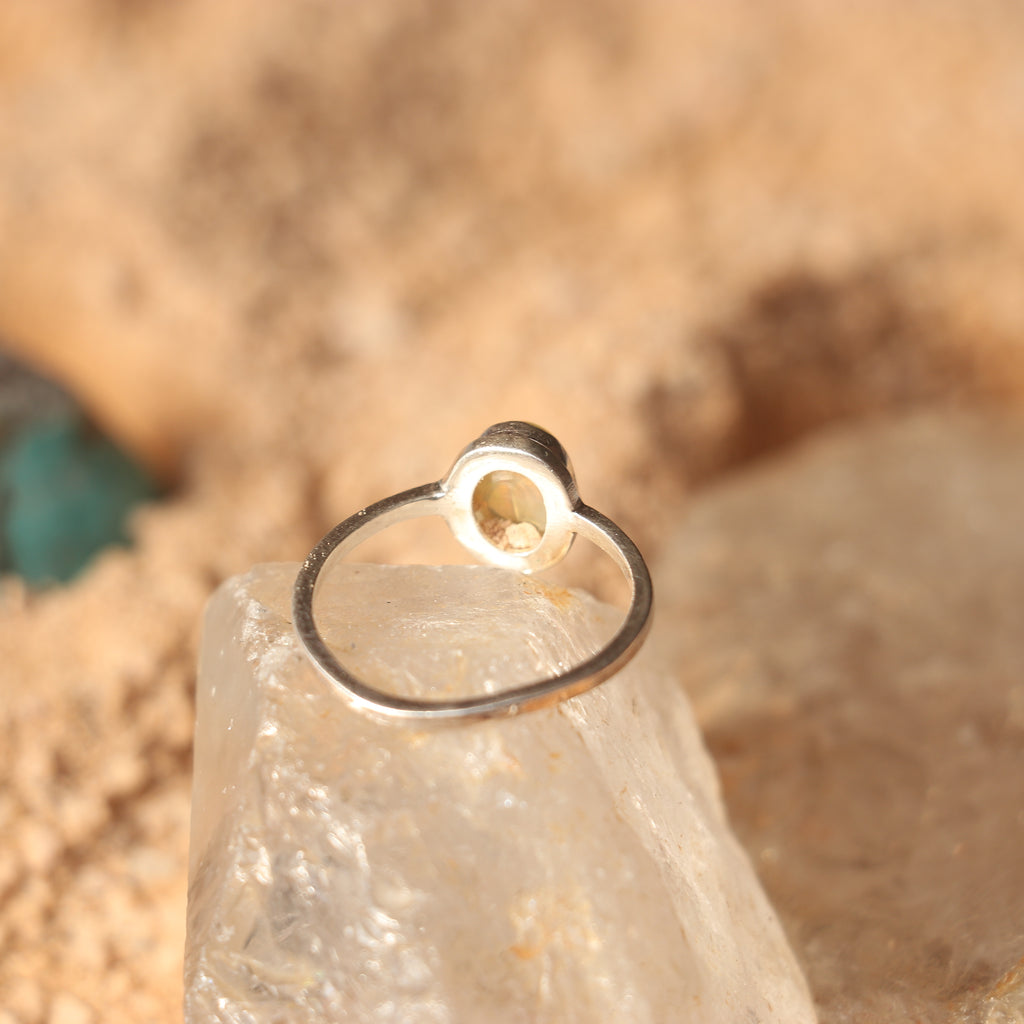 SILVER RING WITH ETHIOPIAN OPAL