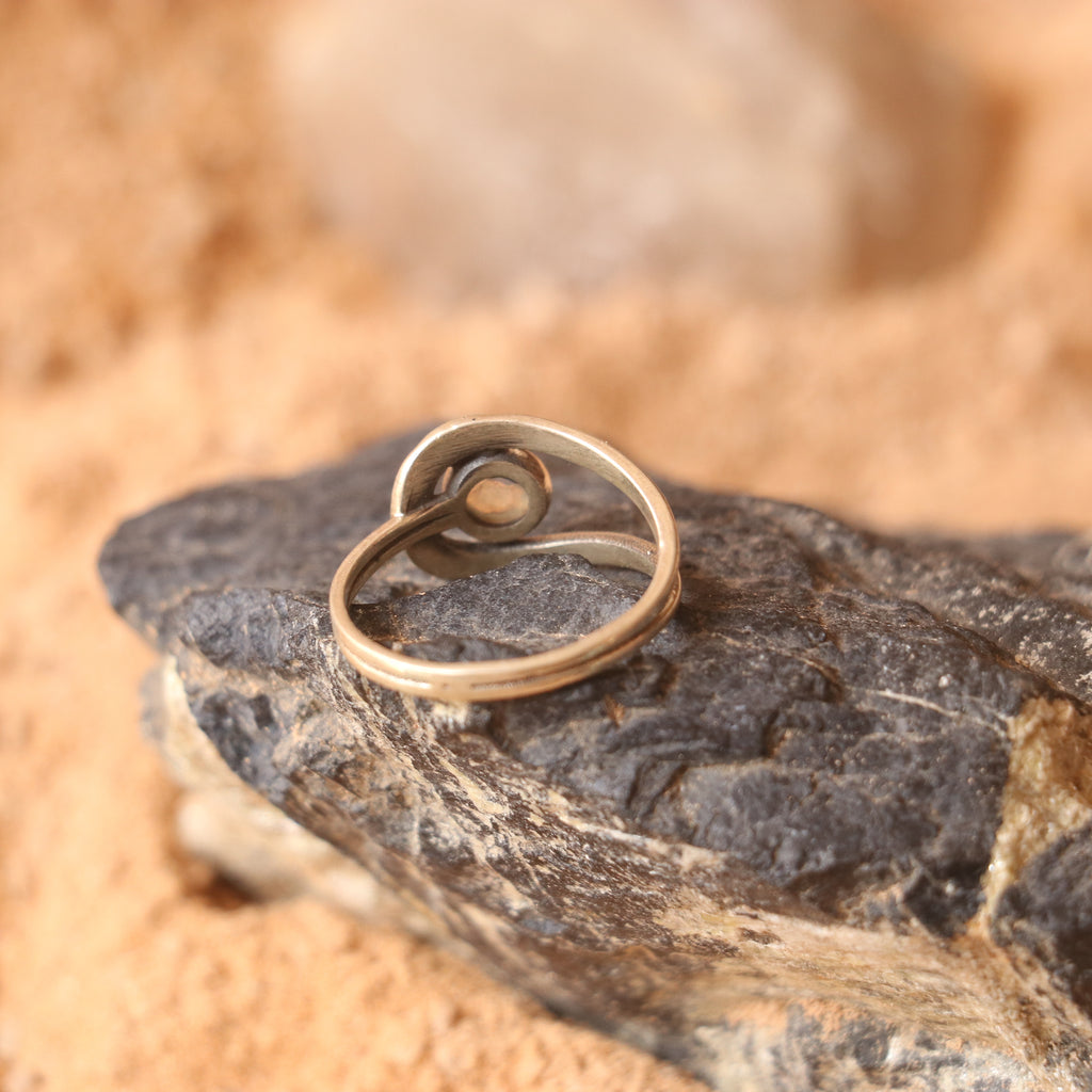 SILVER RING STUDDED WITH ETHIOPIAN OPAL