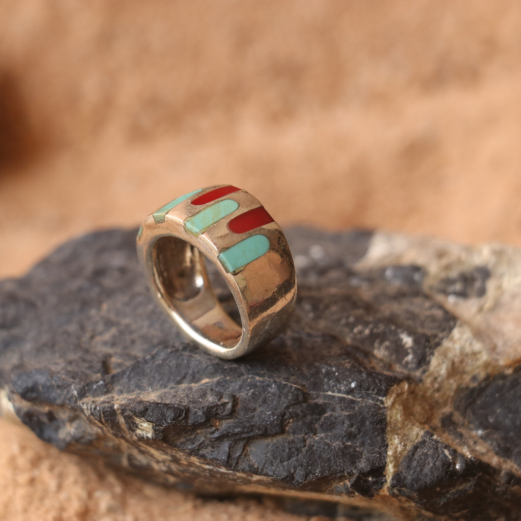 SILVER ENAMELED BAND