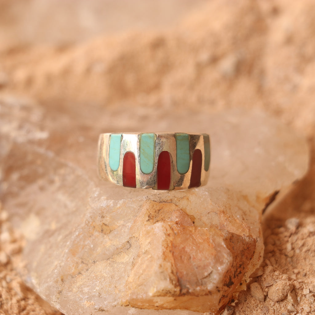 SILVER ENAMELED BAND