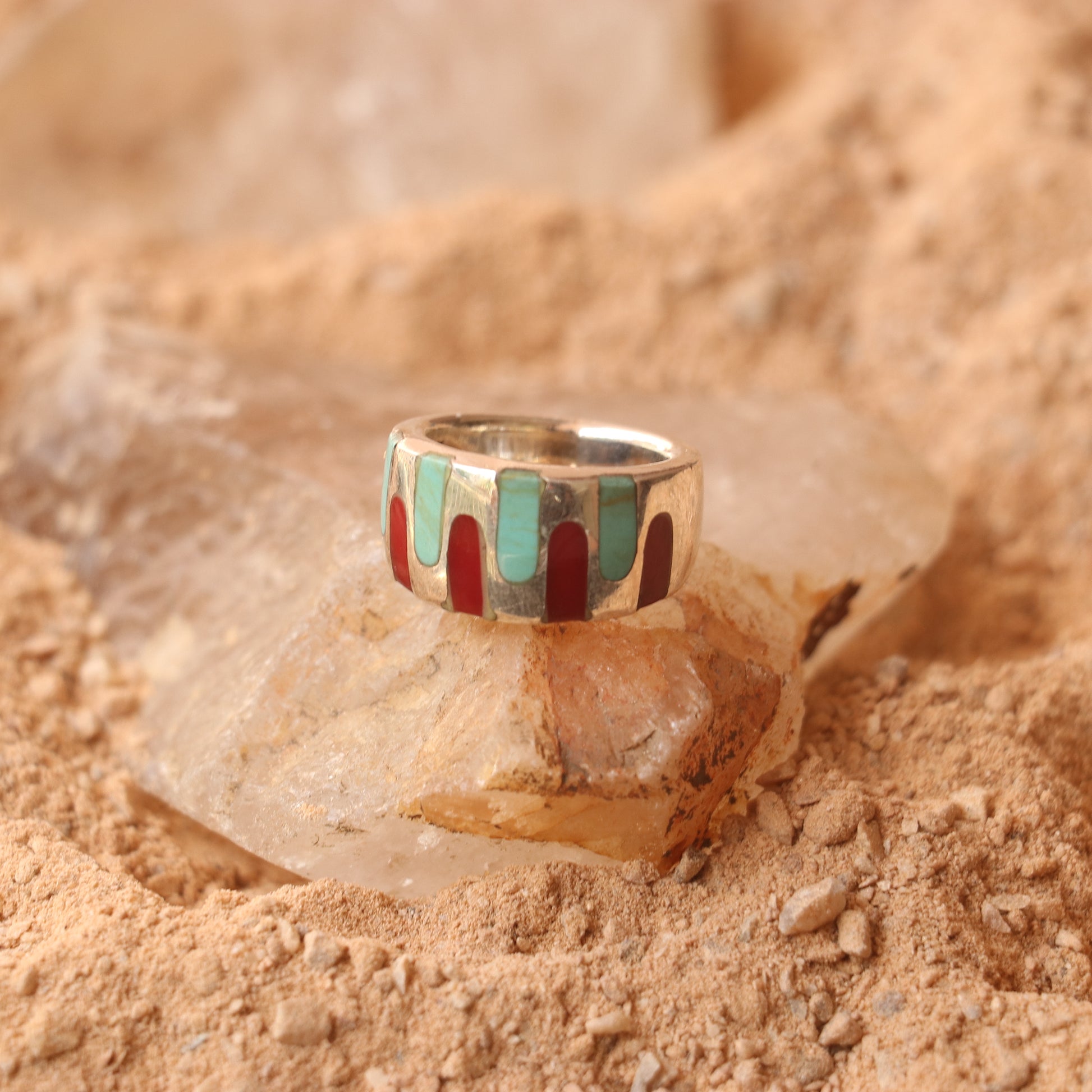 SILVER ENAMELED BAND