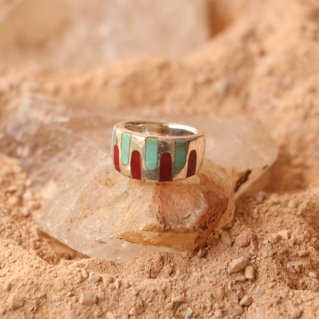SILVER ENAMELED BAND