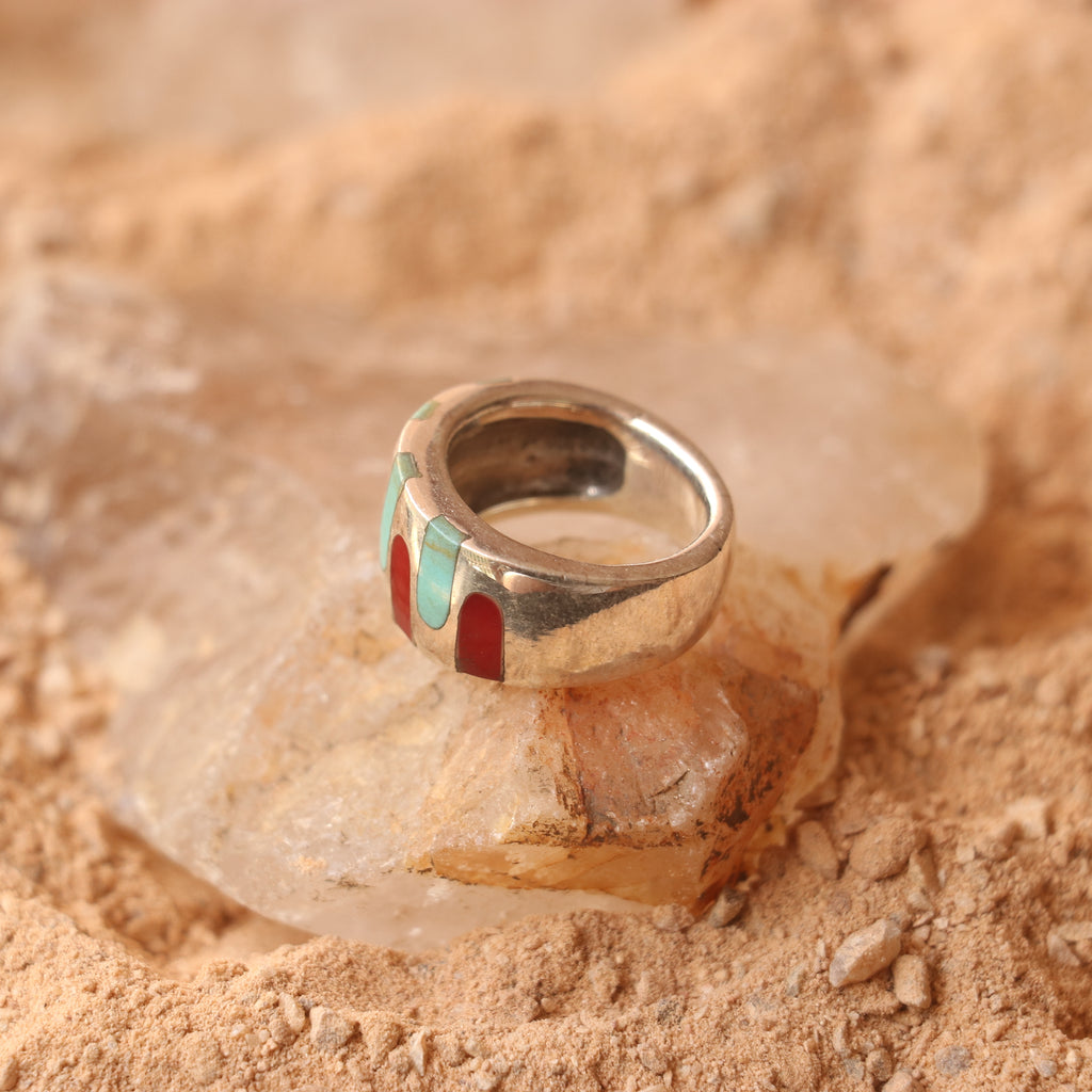 SILVER ENAMELED BAND