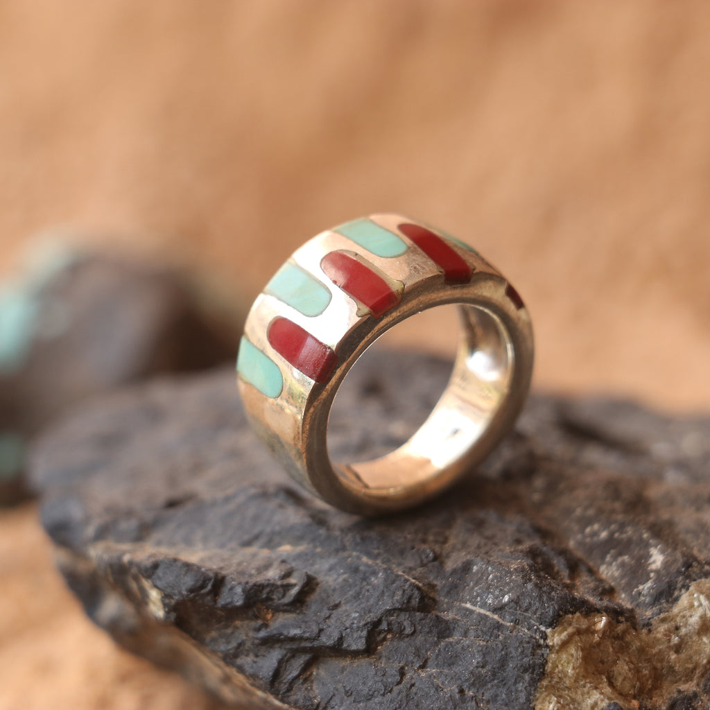 SILVER ENAMELED BAND