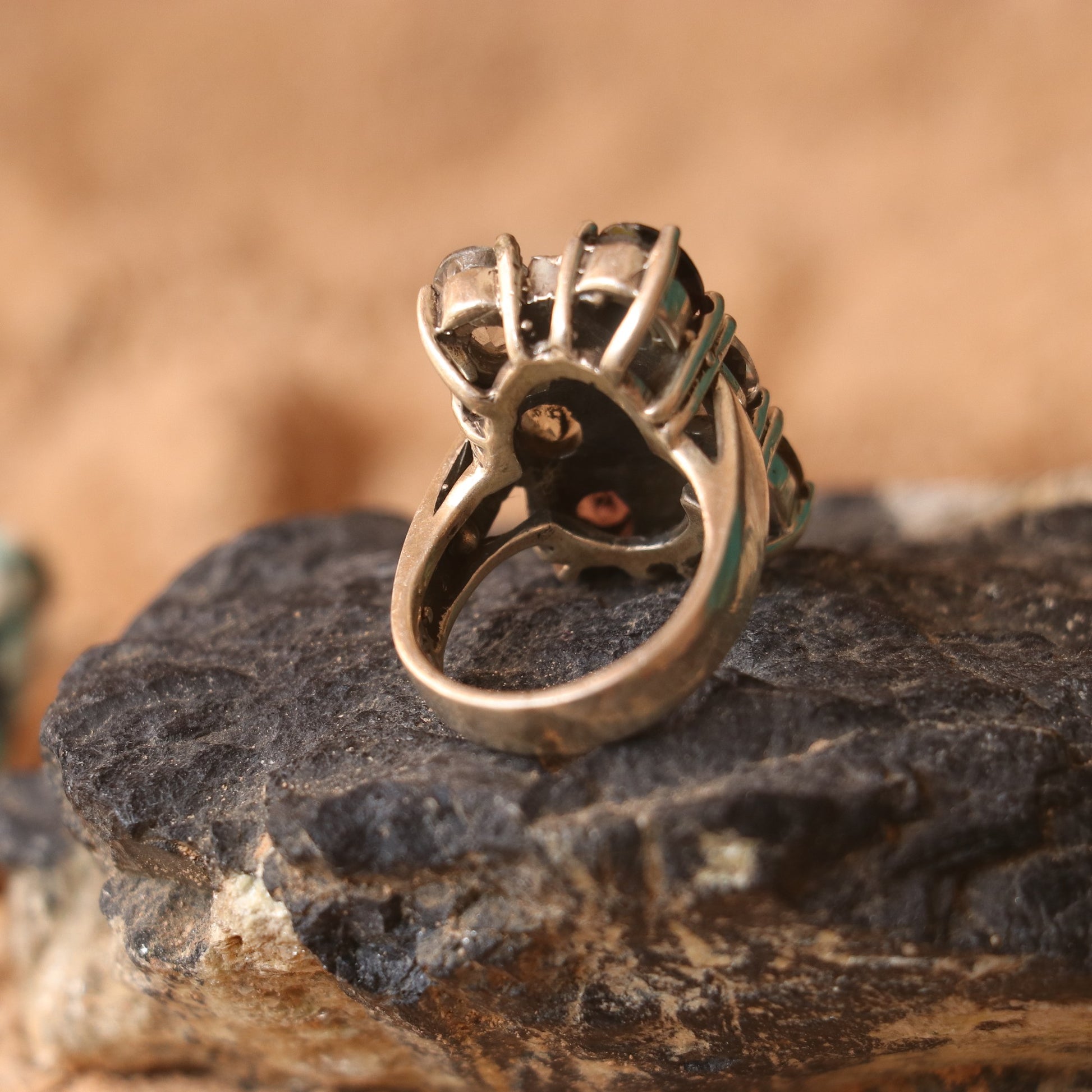 SILVER RING WITH MULTICOLOURED TOURMALINES