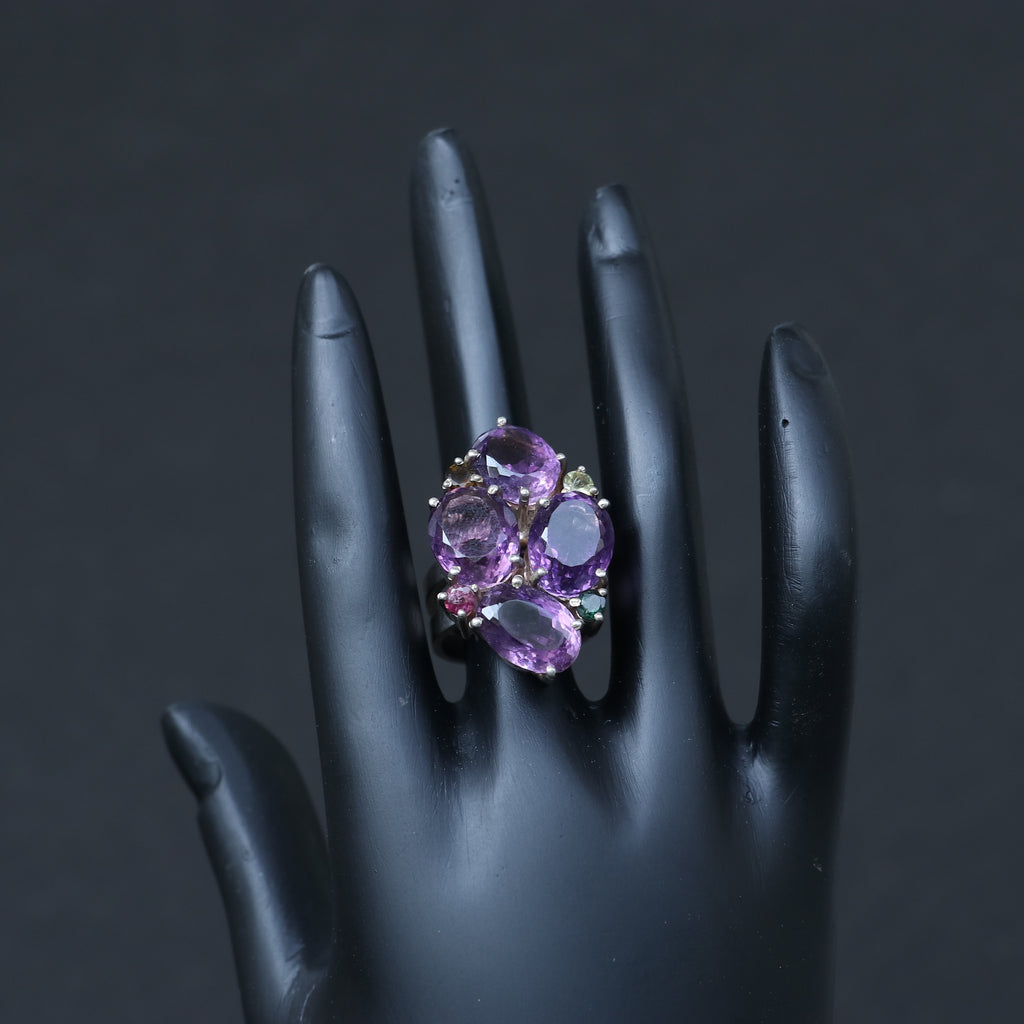 AFRICAN AMETHYST SILVER RING
