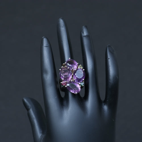 AFRICAN AMETHYST SILVER RING