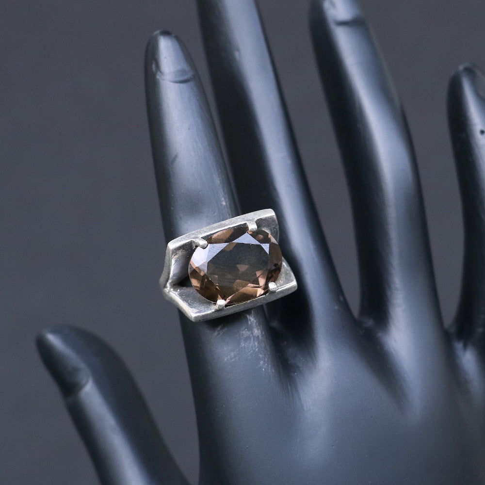 Smoky Topaz Silver Ring