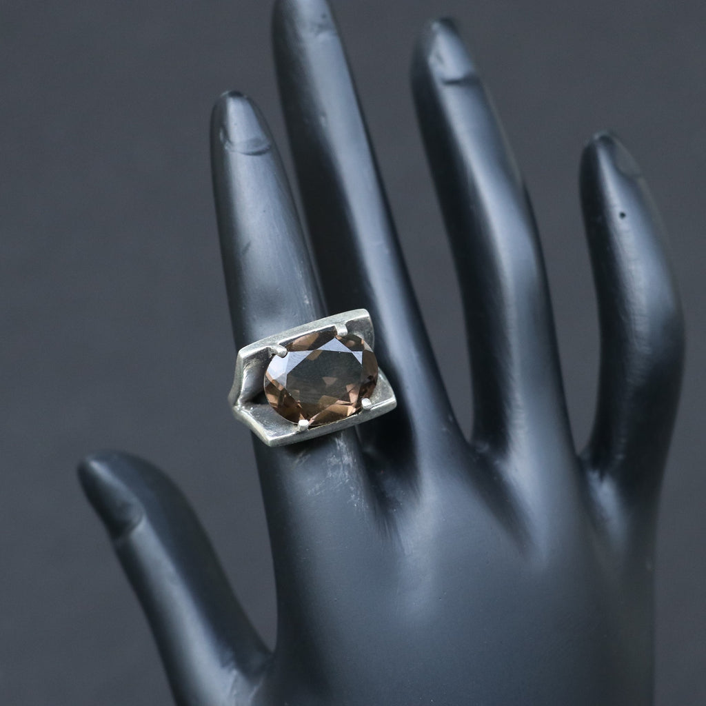 SMOKY TOPAZ SILVER RING