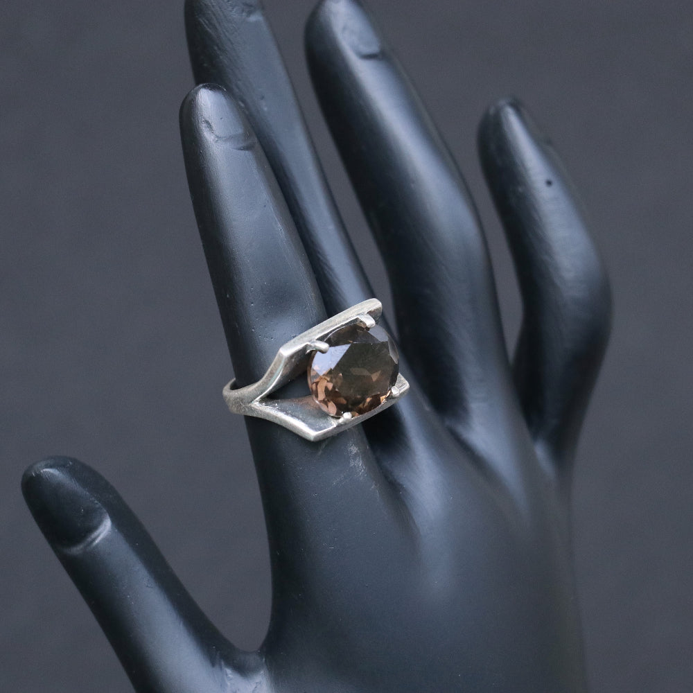 Smoky Topaz Silver Ring