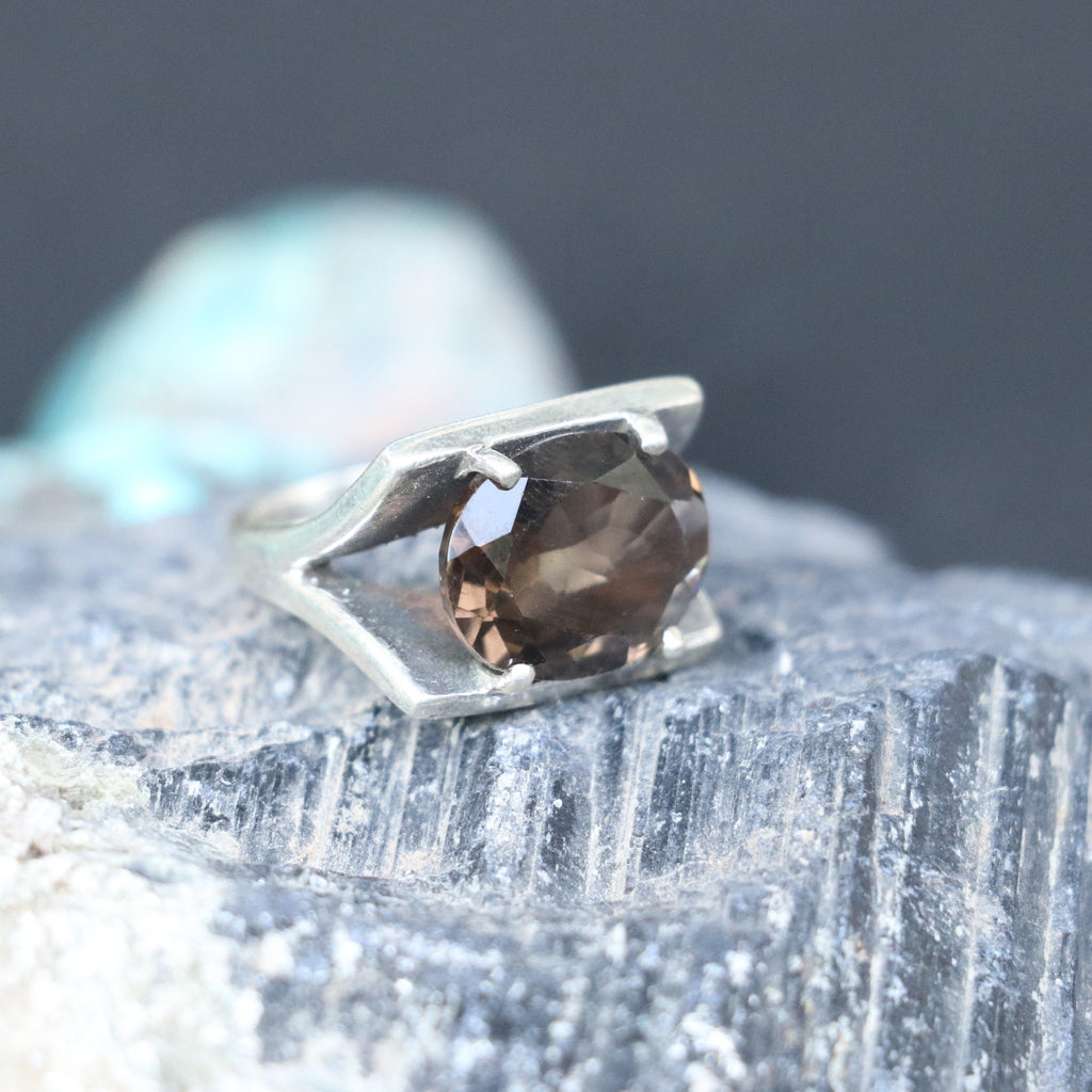 SMOKY TOPAZ SILVER RING