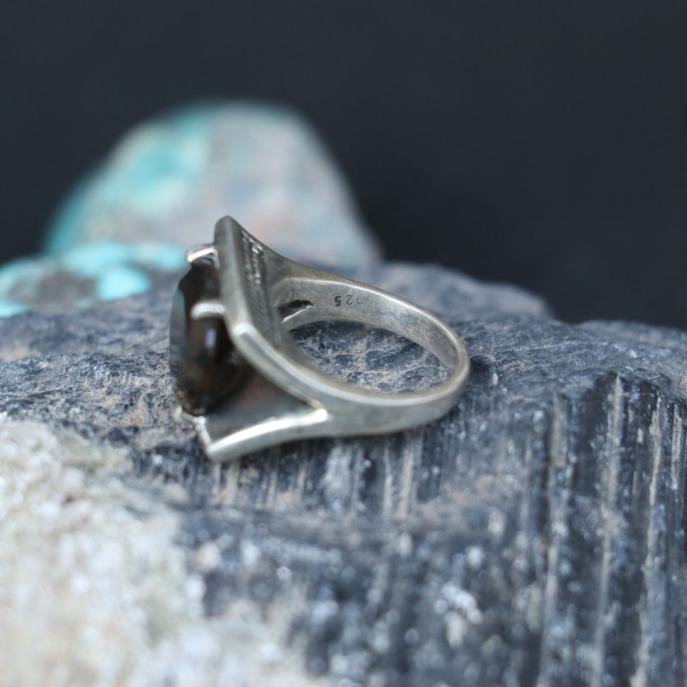 Smoky Topaz Silver Ring