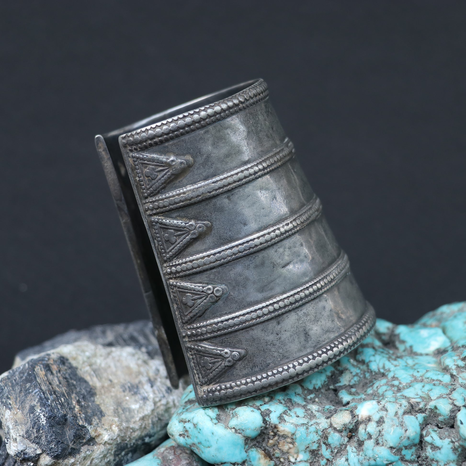 OXIDISED SILVER TRIBAL CUFF