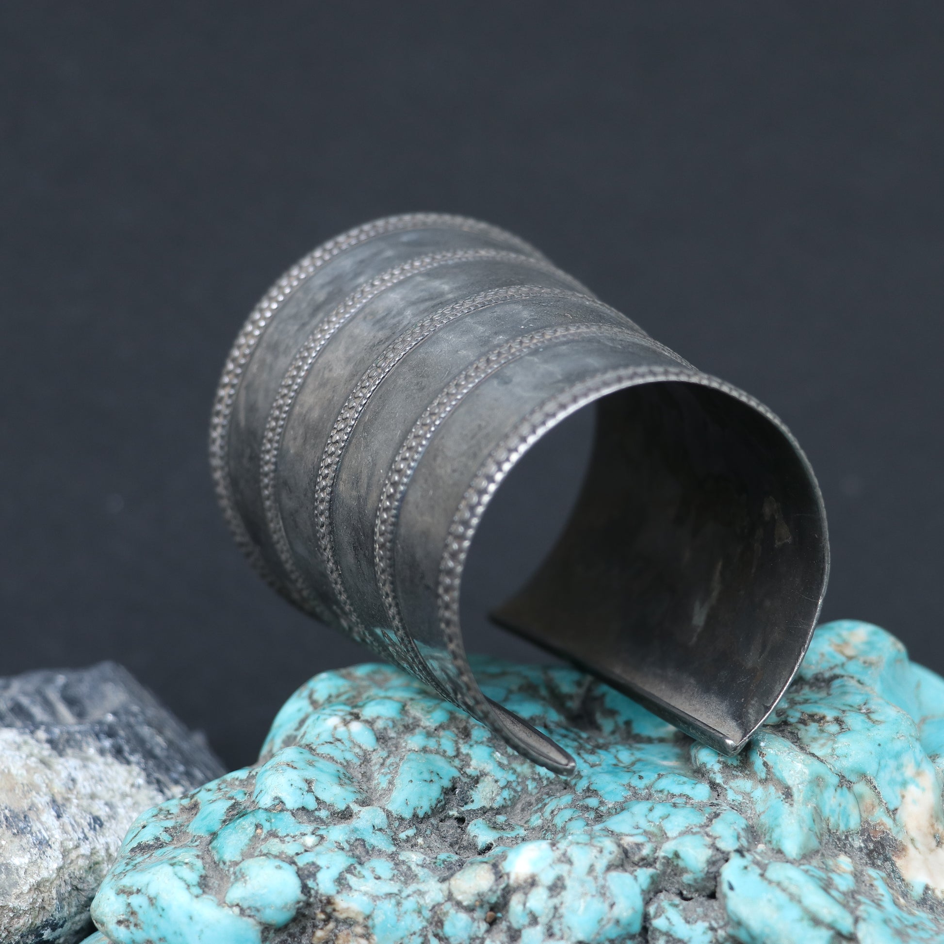 OXIDISED SILVER TRIBAL CUFF