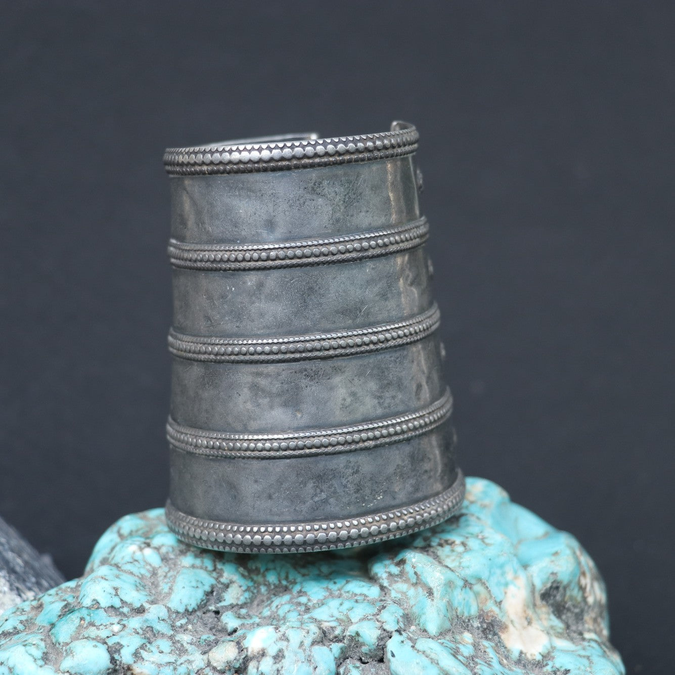 OXIDISED SILVER TRIBAL CUFF