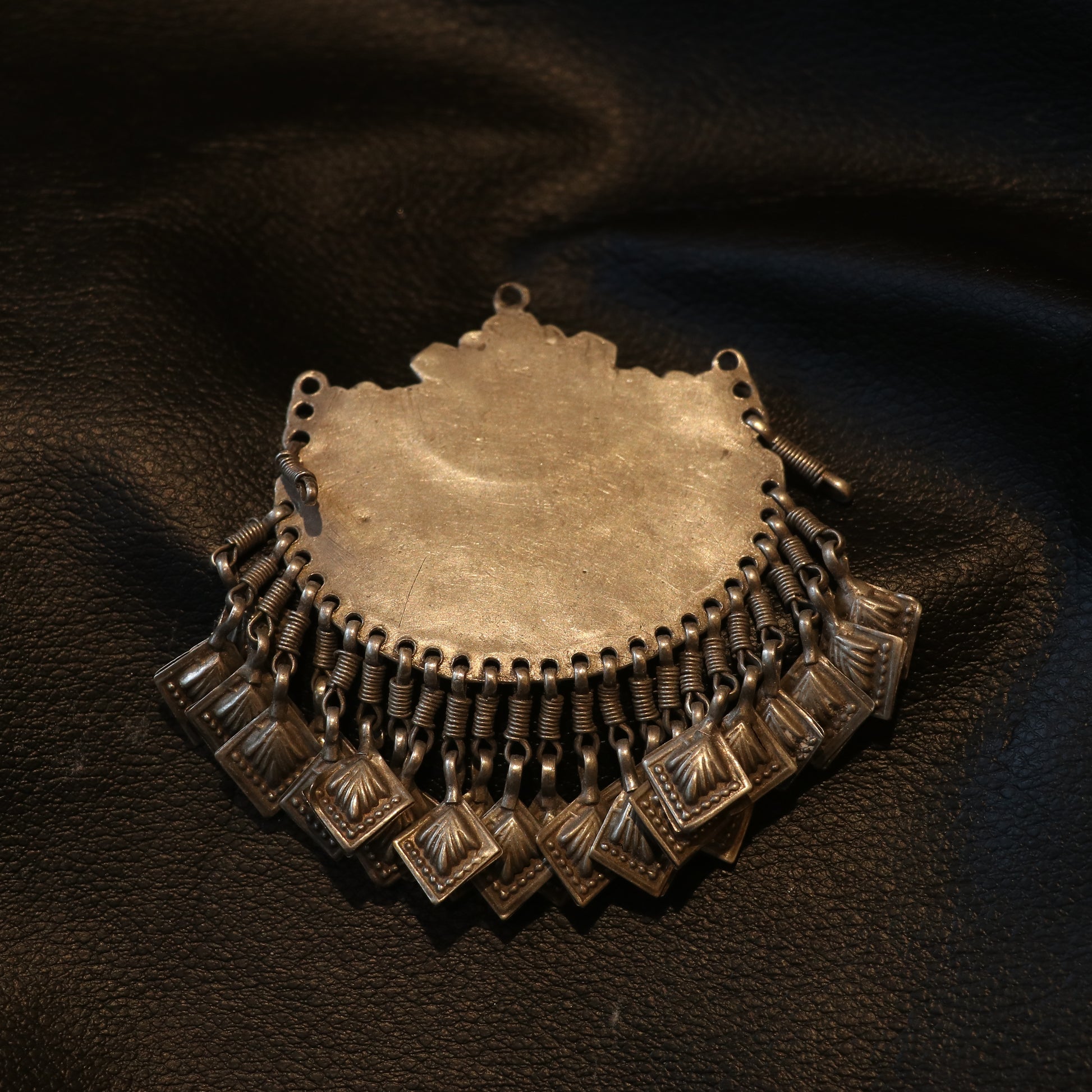 TRIBAL SILVER PENDANT WITH COLOURFUL ENAMEL INLAYS